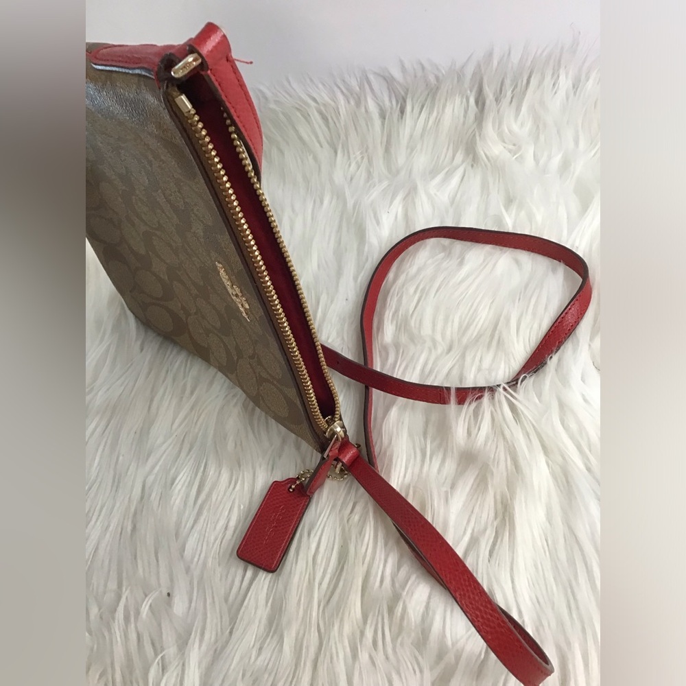 Authentic Coach Signature Canvas  North South Crossbody Shoulder Bag - Picture 14 of 16